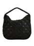 Quilted Hobo, &pound;1,200, Handbags, Black, Leather, Front view